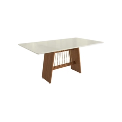 Mesa de Jantar com 6 Lugares Kappesberg 80x160x90cm CSJ1549-V8 Canela/Off White SE