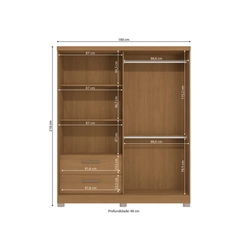Guarda-Roupa 3 Portas Kappesberg C533 Canela SE