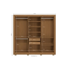 Guarda-Roupa 6 Portas Kappesberg CB02M569 Canela SE