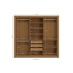 Guarda-Roupa 6 Portas Kappesberg M569 Canela SE