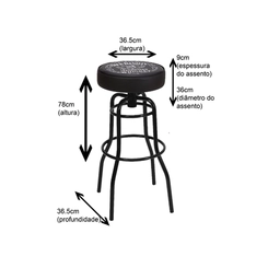 Banqueta Fil Jack Daniels 1008 Preto SE