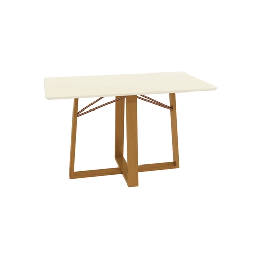 Mesa de Jantar com 6 Lugares Kappesberg 80x160x90cm CSJ020-v8 Canela/Off White SE