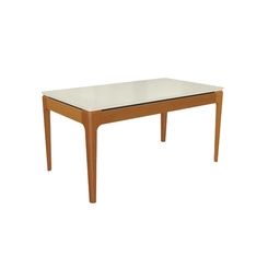 Mesa de Jantar com 6 Lugares Kappesberg 80,2x160x90cm CSJ022-v8 Canela/Off White SE