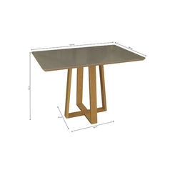 Mesa de Jantar com 4 Lugares Kappesberg 80x120x80cm CSJ023-v4 Canela/Freijó Bronze SE