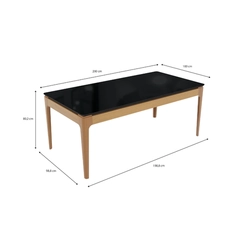Mesa de Jantar com 8 Lugares Kappesberg 80,2x200x100cm CSJ024-fv7 Canela/Preto Fosco SE