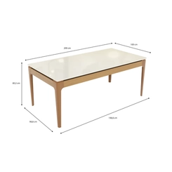 Mesa de Jantar com 8 Lugares Kappesberg 80,2x200x100cm CSJ024-v8 Canela/Off White SE