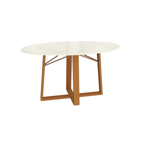 Mesa de Jantar com 6 Lugares Kappesberg 80x180x105cm CSJ064-v8 Canela/Off White SE
