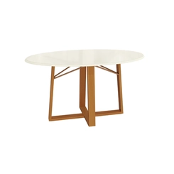 Mesa de Jantar com 6 Lugares Kappesberg 80x180x105cm CSJ064-v8 Canela/Off White SE