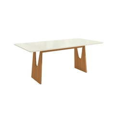 Mesa de Jantar com 8 Lugares Kappesberg 83x200x100cm CSJ210-v8 Canela/Off White SE