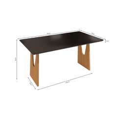 Mesa de Jantar com 6 Lugares Kappesberg 83x160x90cm CSJ211-fv7 Canela/Preto Fosco SE