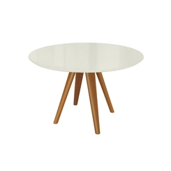 Mesa de Jantar com 4 Lugares Kappesberg 80,7x120x120cm CSJ222-v8 Canela/Off White SE