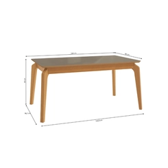 Mesa de Jantar com 6 Lugares Kappesberg 80x160x90cm CSJ245-v4 Canela/Freijó Bronze SE