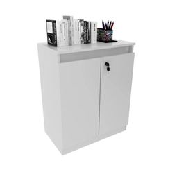 Balcão 74,5cm Tecno Mobili 2 Portas com Chave Branco