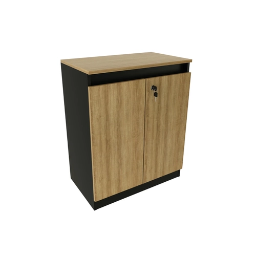 Balcão 74,5cm Tecno Mobili 2 Portas com Chave Amêndoa/Preto