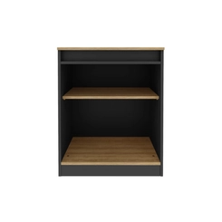 Balcão 74,5cm Tecno Mobili 2 Portas com Chave Amêndoa/Preto