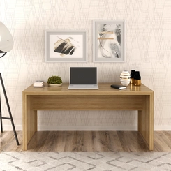 Mesa de Escritório 163cm Tecno Mobili Amêndoa