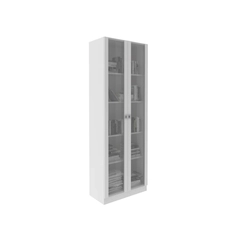 Armário 2 Portas com Vidro Tecno Mobili Branco