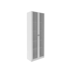 Armário 2 Portas com Vidro Tecno Mobili Branco