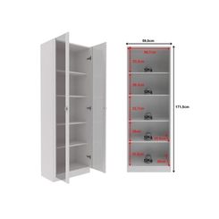 Armário 2 Portas com Vidro Tecno Mobili Branco