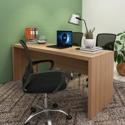 Mesa de Escritório 180cm Tecno Mobili Amêndoa