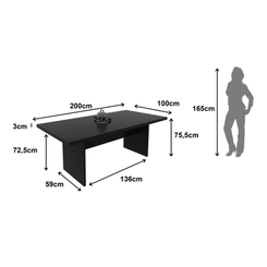 Mesa de Escritório Tecno Mobili ME4119.0008 Preto SE