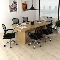 Mesa de Escritório 200cm Tecno Mobili Amêndoa