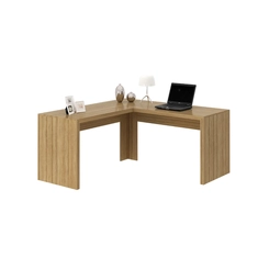 Mesa de Escritório de Canto 157,3cm Tecno Mobili Amêndoa