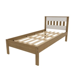 Cama Solteiro Tecno Mobili Amêndoa/Branco SE