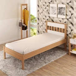 Cama Solteiro Tecno Mobili Amêndoa/Branco SE