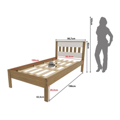 Cama Solteiro Tecno Mobili Amêndoa/Branco SE