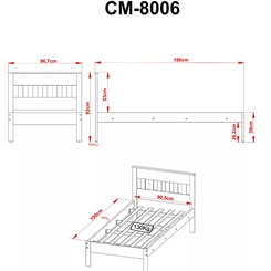 Cama Solteiro Tecno Mobili Amêndoa/Branco SE