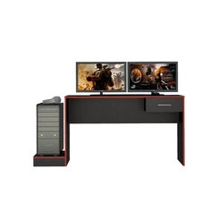 Escrivaninha Artely 4175 1 Gaveta Preto/Vermelho SE