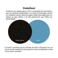 Escrivaninha Artely 4176 1 Gaveta Preto/Azul SE