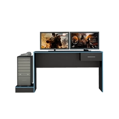 Escrivaninha Artely 4176 1 Gaveta Preto/Azul SE