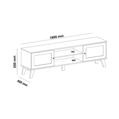 Rack para TV até 75''  Artely 2 Portas 4675 Cinamomo/Off White SE
