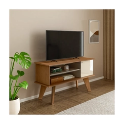 Rack para TV até 50'' Artely 1 Porta 4703 Cinamomo/Off White SE