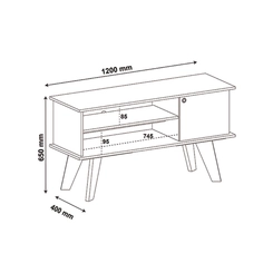 Rack para TV até 50'' Artely 1 Porta 4703 Cinamomo/Off White SE