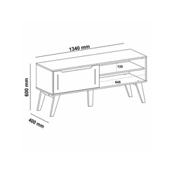 Rack para TV até 60'' Artely 1 Porta 4710 Cinamomo/Off White SE