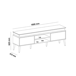 Rack para TV até 75'' Artely 2 Portas 4704 Cinamomo/Off White SE