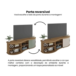 Rack para TV até 75'' Artely 1 Porta 4700 Carvalho/Off White SE