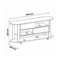 Rack para TV até 65'' Artely 4617 Cedro/Off White SE