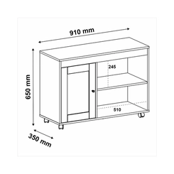 Rack para TV até 42'' Artely 1 Porta 4714 Carvalho SE