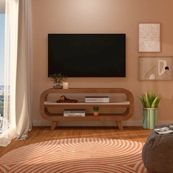 Rack para TV até 42'' Artely Théo 4633 Cinamomo/Off White SE