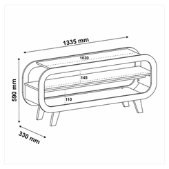 Rack para TV até 42'' Artely Théo 4633 Cinamomo/Off White SE