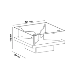 Mesa de Centro Quadrada Artely 4582 Off White SE