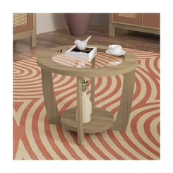 Mesa de Centro Redonda Artely 4575 Carvalho SE