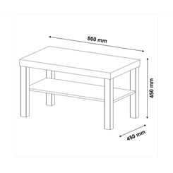 Mesa de Centro Retangular Artely 4565 Carvalho/Off White SE