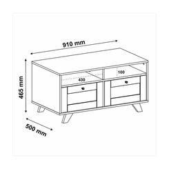 Mesa de Centro Retangular Artely 4672 Cinamomo/Off White SE