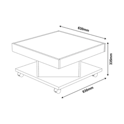 Mesa de Centro Quadrada Artely 4614 Cinamomo/Off White SE