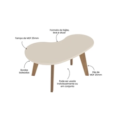 Mesa de Centro Orgânica Artely 4604 Off White SE